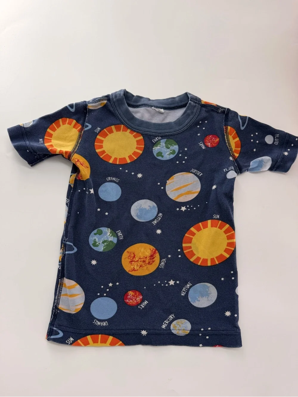 Hanna Andersson Short Sleeve John Pajama Set Milky Way Space Boy Kids Blue 60612